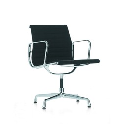 Aluminium Chair EA 107 108 (Leather Nero,EA 107,Krom)