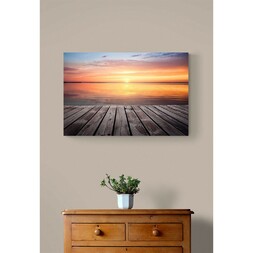 Brygge i solnedgang Fotografi (40x60,Premium fotopapir)