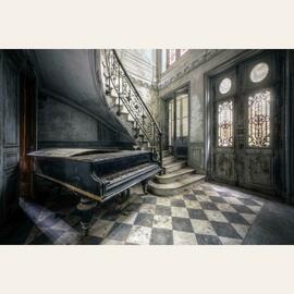 Piano In A Castle (40x60,Premium fotopapir)
