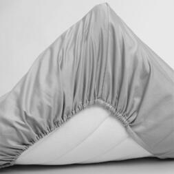 Sateen Single Fitted Sheet (Månegrå,90x200/25)