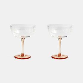 Coupe Champagne Floral 2 stk