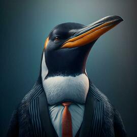 Business Penguin (40x60,Premium fotopapir)