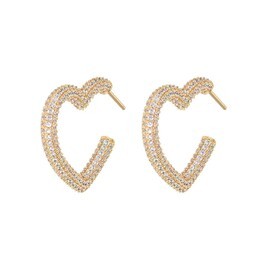 Stone Covered Heart Hoops